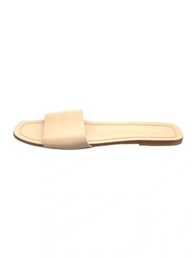 Pre-owned Raye Leather Slides In Gold