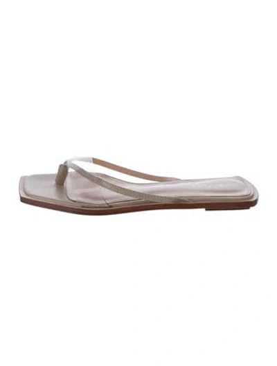 Pre-owned Raye Leather Slides In Neutrals