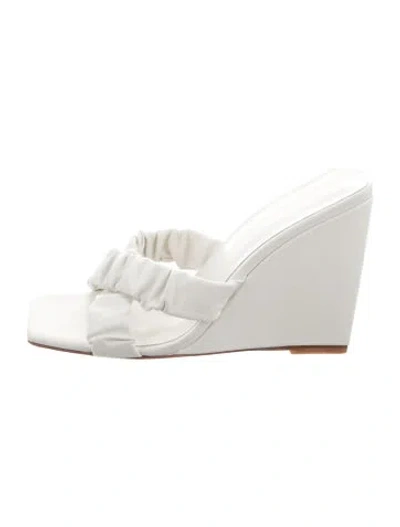 Pre-owned Raye Leather Slides In Neutrals