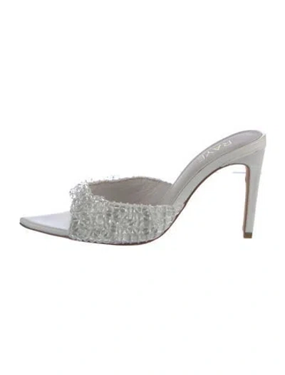 Pre-owned Raye Leather Slides In Silver