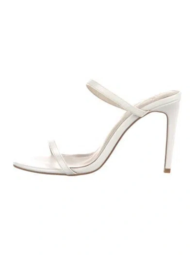 Pre-owned Raye Leather Slides In White