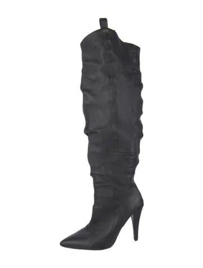 Pre-owned Raye Leather Slouch Boots In Black