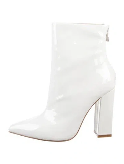 Pre-owned Raye Patent Leather Boots In White