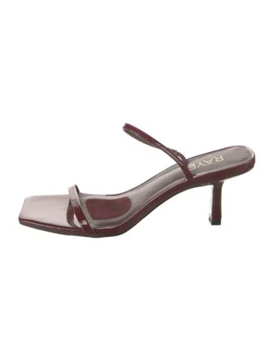 Pre-owned Raye Patent Leather Slingback Sandals In Burgundy