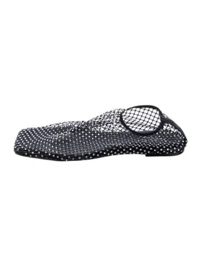 Pre-owned Raye Patterned Crystal Embellishments Flats In Black