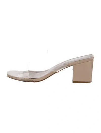 Pre-owned Raye Pvc Slides In Neutral