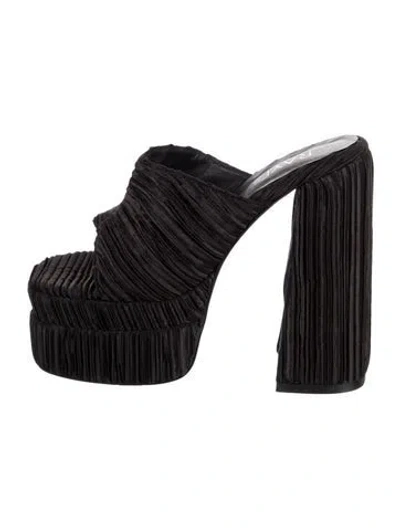 Pre-owned Raye Satin Sandals In Black