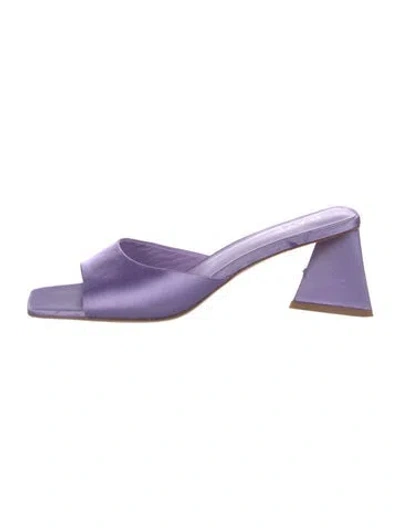Pre-owned Raye Satin Slides In Purple