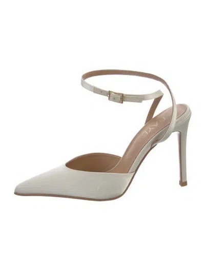 Pre-owned Raye Satin Slingback Pumps In White