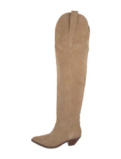 Pre-owned Raye Suede Boots In Neutral