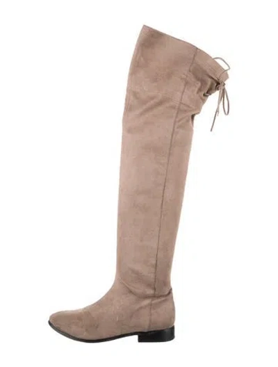 Pre-owned Raye Suede Boots In Neutral