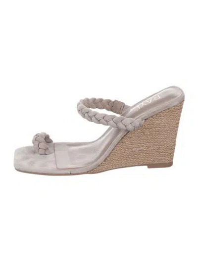 Pre-owned Raye Suede Braided Accents Espadrilles In Neutrals
