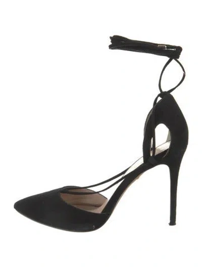 Pre-owned Raye Suede D'orsay Pumps In Black