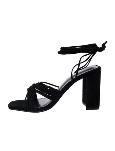 Pre-owned Raye Suede Sandals In Black