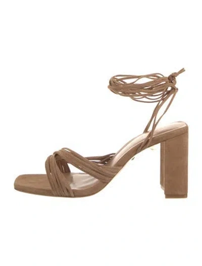 Pre-owned Raye Suede Sandals In Brown