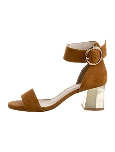 Pre-owned Raye Suede Sandals In Brown