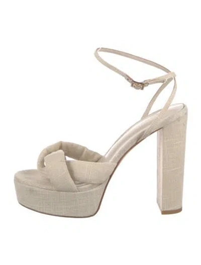 Pre-owned Raye Suede Sandals In Neutral