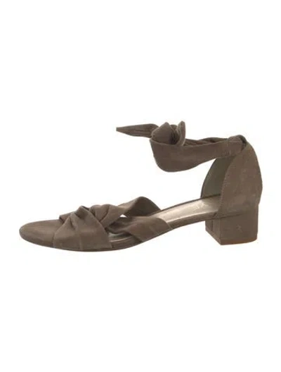 Pre-owned Raye Suede Sandals In Neutral