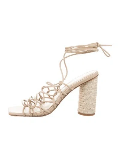 Pre-owned Raye Suede Sandals In Neutrals