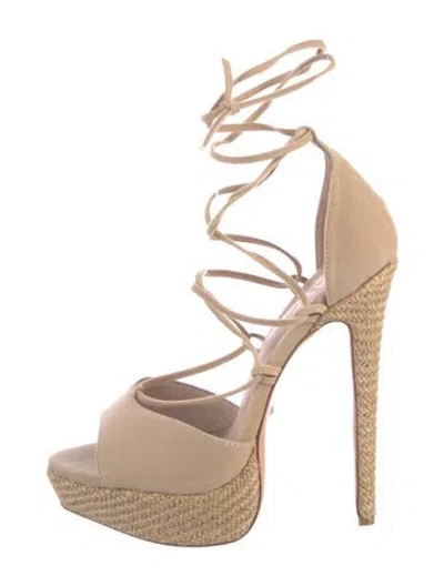 Pre-owned Raye Suede Sandals In Neutrals