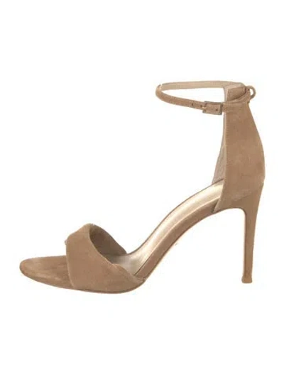 Pre-owned Raye Suede Sandals In Neutrals