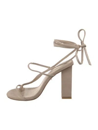 Pre-owned Raye Suede Sandals In Neutrals