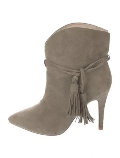 Pre-owned Raye Suede Western Boots In Neutral