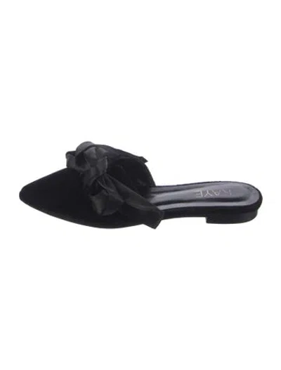 Pre-owned Raye Velvet Mules In Black