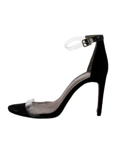 Pre-owned Raye Velvet Sandals In Black/clear