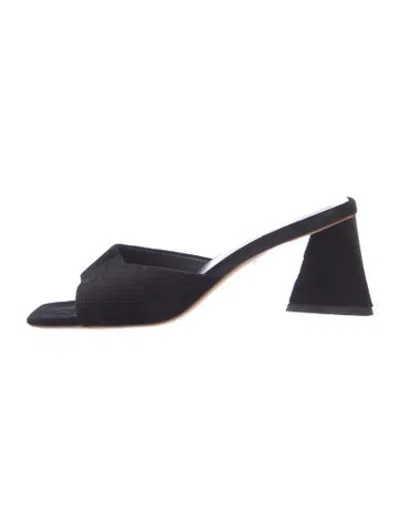 Pre-owned Raye Velvet Slides In Black