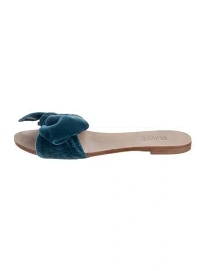 Pre-owned Raye Velvet Slides In Blue