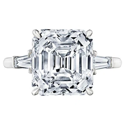 Pre-owned Raymond C. Yard Raymond Yard Art Deco 6.20 Carat Asscher Cut Diamond Platinum Engagement Ring In Multi