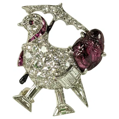 Pre-owned Raymond C. Yard Raymond Yard Art Deco Cartoon Chickadee In Multi