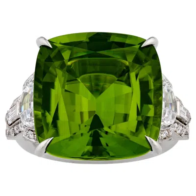Pre-owned Raymond C. Yard Raymond Yard Burmese Peridot Ring, 20.28 Carats In Multiple