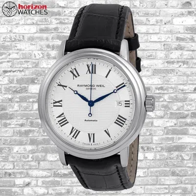 Pre-owned Raymond Weil - Stainless Steel Leather Automatic Men's Watch - 2837-stc-00658