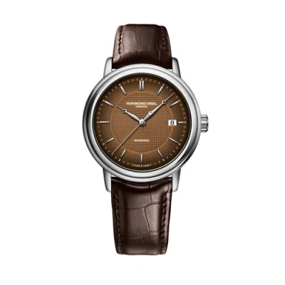 Pre-owned Raymond Weil 2837-stc-70001 Men's Maestro Brown Dial Automatic Watch