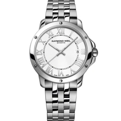 Pre-owned Raymond Weil 5591-st-00308 Men's Tango White Dial Quartz Watch