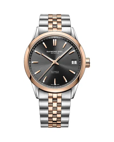 Raymond Weil Freelancer Automatic Classic Two-tone Date Watch, 40mm In Silver