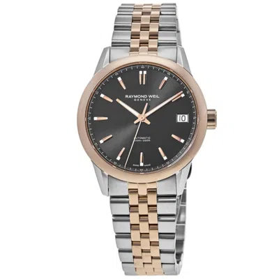 Raymond Weil Freelancer Automatic Date Black Dial Two-tone Rose Gold Pvd Steel Men's Watch 2741-sp5-20001