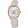 Raymond Weil Freelancer Automatic Moon Phase Cream Dial Diamond Bezel Leather Strap Women's Watch 2496-c5s-40051 In Gold