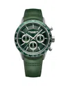 Raymond Weil Men's Swiss Automatic Chronograph Freelancer Green Leather Strap Watch 43.5mm In Green