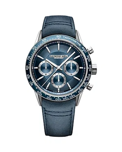 Raymond Weil Men's Freelancer Stainless Steel & Leather Chronograph Watch/43.5mm In Blue