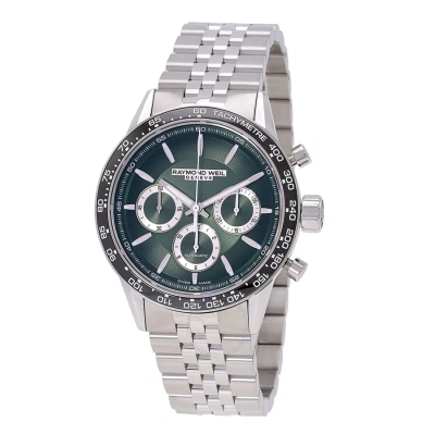 Raymond Weil Freelancer Chronograph Automatic Green Dial Men's Watch 7741-st7-52021 In Metallic