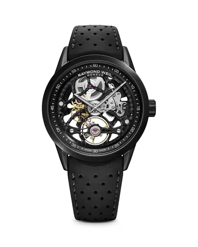 Raymond Weil Freelancer Skeleton Watch, 42mm In Black