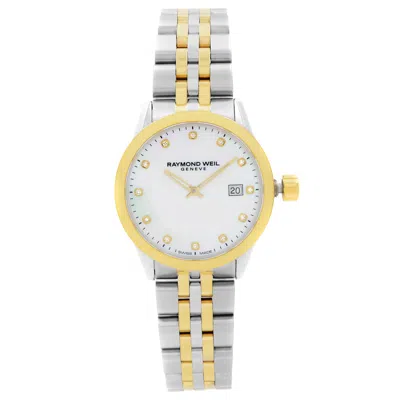 Pre-owned Raymond Weil Freelancer Two-tone Steel Mop Quartz Ladies Watch 5629-stp-97081 In Multi