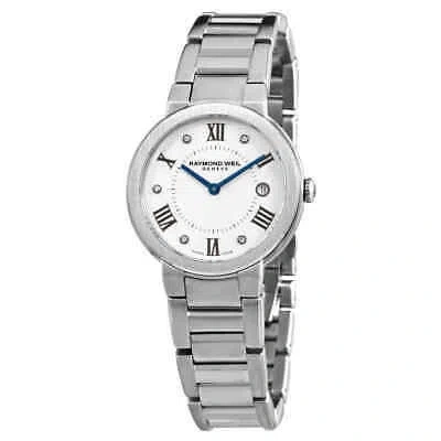 Pre-owned Raymond Weil Jasmine Quartz Diamond White Dial Ladies Watch 5245-st-00681