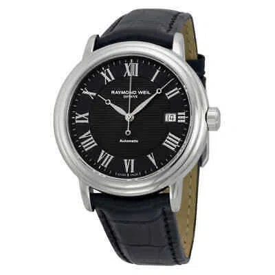 Pre-owned Raymond Weil Maestro Automatic Black Dial Men's Watch 2837-stc-00208