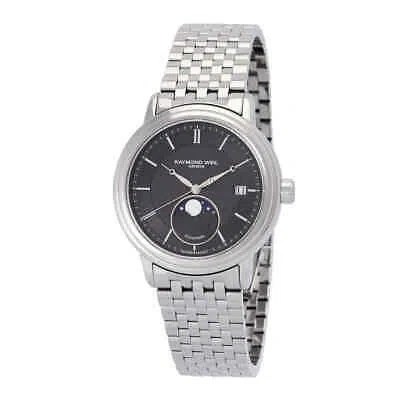 Pre-owned Raymond Weil Maestro Automatic Moon Phase Grey Dial Men's Watch 2879-st-60001