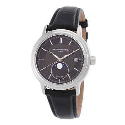 Pre-owned Raymond Weil Maestro Automatic Moon Phase Grey Dial Men's Watch 2879-stc-60001