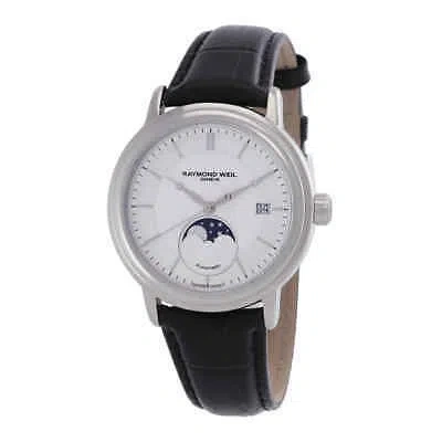 Pre-owned Raymond Weil Maestro Automatic Moon Phase Silver Dial Men's Watch 2879-stc-65001